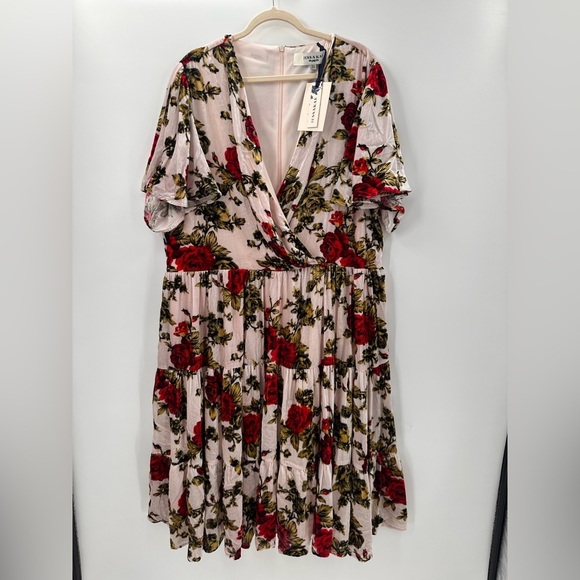 JessaKae Isabella Dress Romantic Vintage Rose V-Neck Velvet  Size 3X NEW - Picture 2 of 6